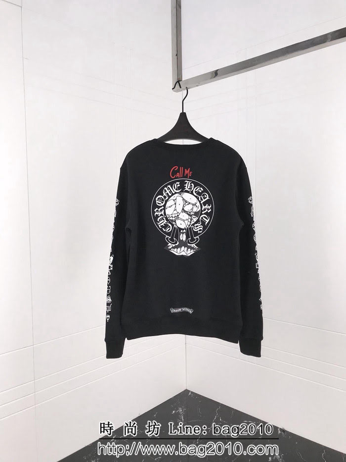 Chrome hearts 克羅心 18ss秋冬新款 梵文印花圖案 加絨加厚圓領套頭衛衣 情侶款 ydi1301